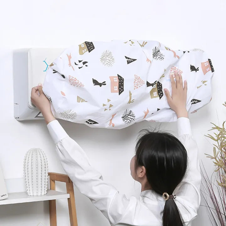 Ac Protective Dust Cover Cute Cartoon Printing Dust Cover for air condition (Random design & Color)1 ton