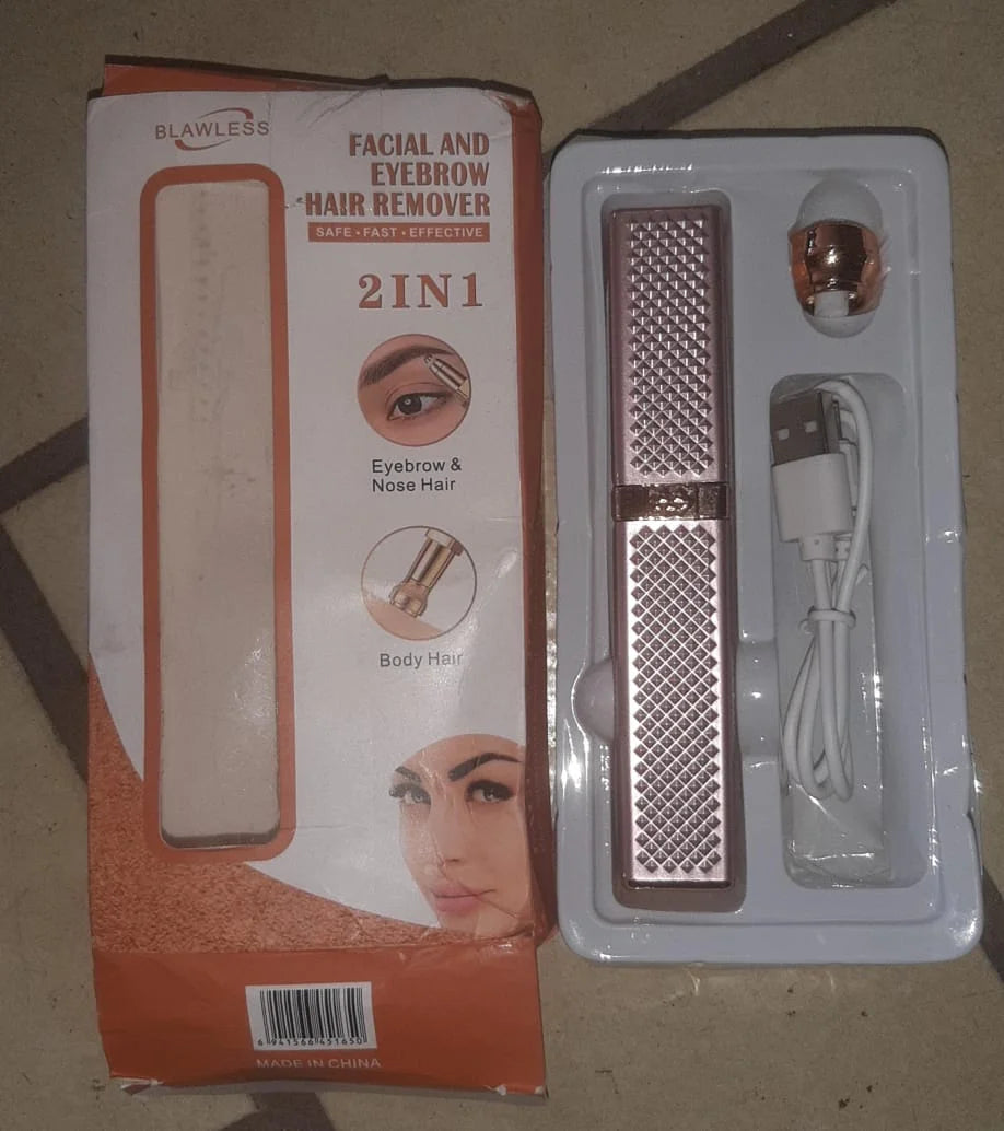 2 in 1 Flawless Facial Hair removal | 2 in 1 Women’s Electric Epilator USB Charging Portable Hair Remover Bikini Painless Shaver for Women Body Facial Eyebrow Trimmer(random color )