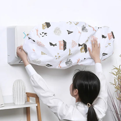 Ac Protective Dust Cover Cute Cartoon Printing Dust Cover for air condition (Random design & Color)1 ton