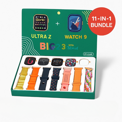 50 New Model Smart Watch Bundle – 7 Original Straps, 2 Premium Watches & 2 Protective Covers