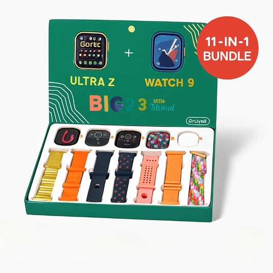 50 New Model Smart Watch Bundle – 7 Original Straps, 2 Premium Watches & 2 Protective Covers