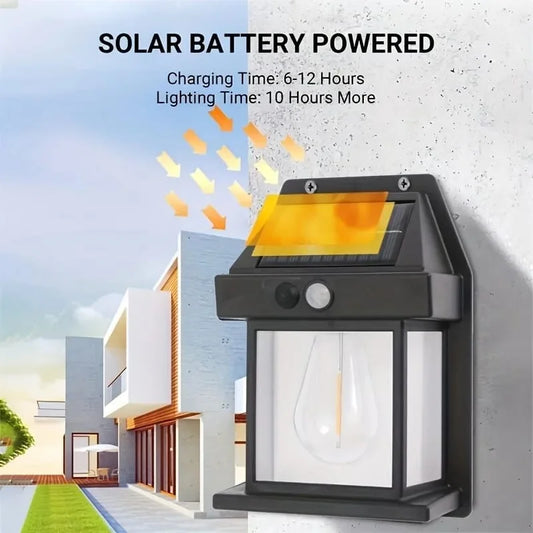 888 Solar Tungsten Filament Lamp – Outdoor Intelligent Induction Wall Lamp for Courtyard, Garden, Villa Lighting, and Night Light