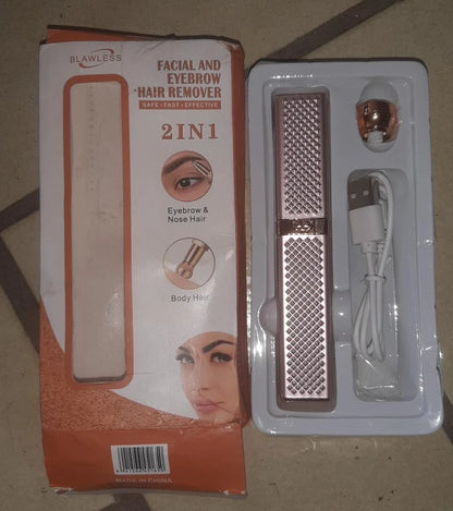 2 in 1 Flawless Facial Hair removal | 2 in 1 Women’s Electric Epilator USB Charging Portable Hair Remover Bikini Painless Shaver for Women Body Facial Eyebrow Trimmer(random color )