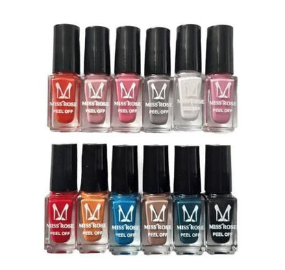 Miss Rose Peel Off Nail Polish – Easy to Apply, Long-Lasting | Best Nail Polish For Girls | Nail Paint | Nail Paint For Girls ( Random Color )