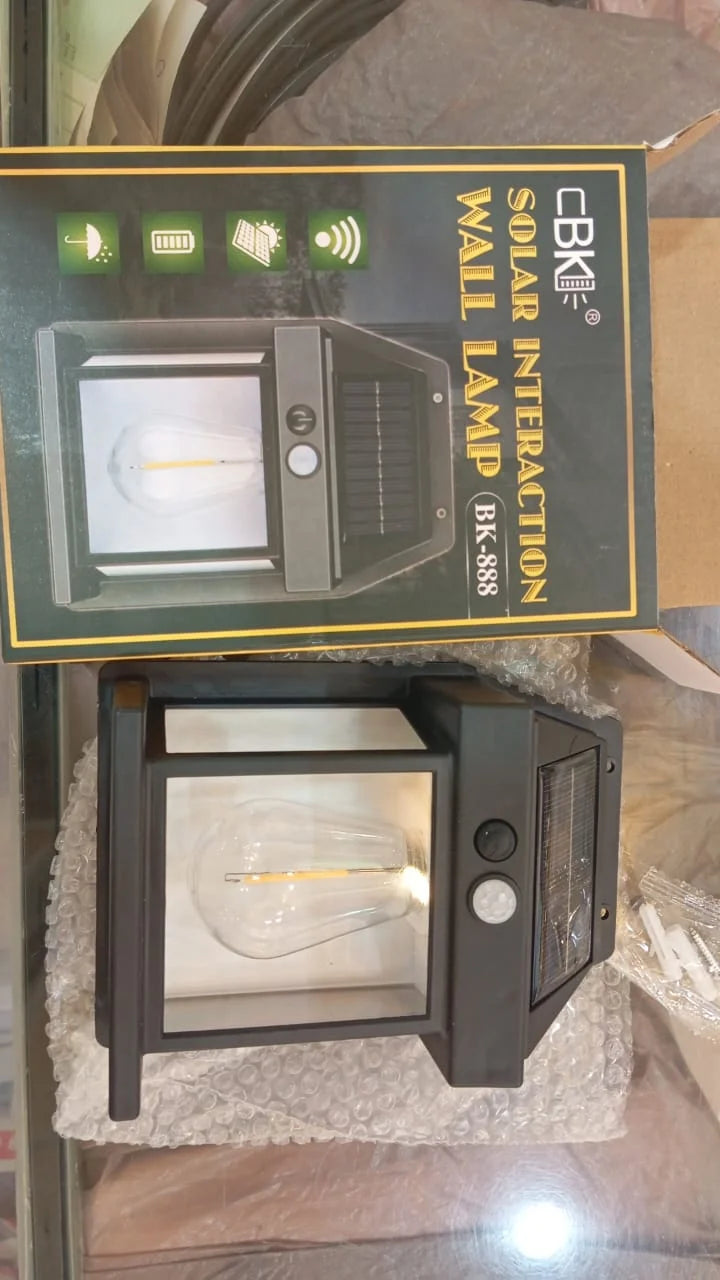 888 Solar Tungsten Filament Lamp – Outdoor Intelligent Induction Wall Lamp for Courtyard, Garden, Villa Lighting, and Night Light