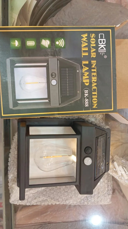 888 Solar Tungsten Filament Lamp – Outdoor Intelligent Induction Wall Lamp for Courtyard, Garden, Villa Lighting, and Night Light