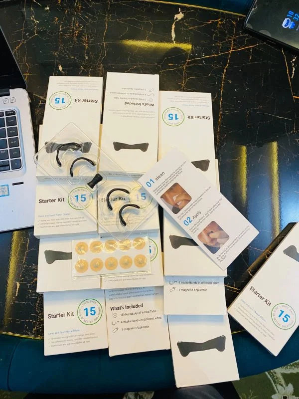 Magnetic Nose Strips,Sleepco Nasal Dilator Starter Kit / Next-Gen BreathIn Nosel Strips / Magnetic Nose Clips