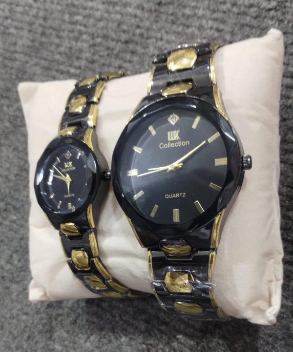 Elegant Couple Watch Set – Luxury Quartz Wristwatches For Him & Her With Dual-tone Metal Strap