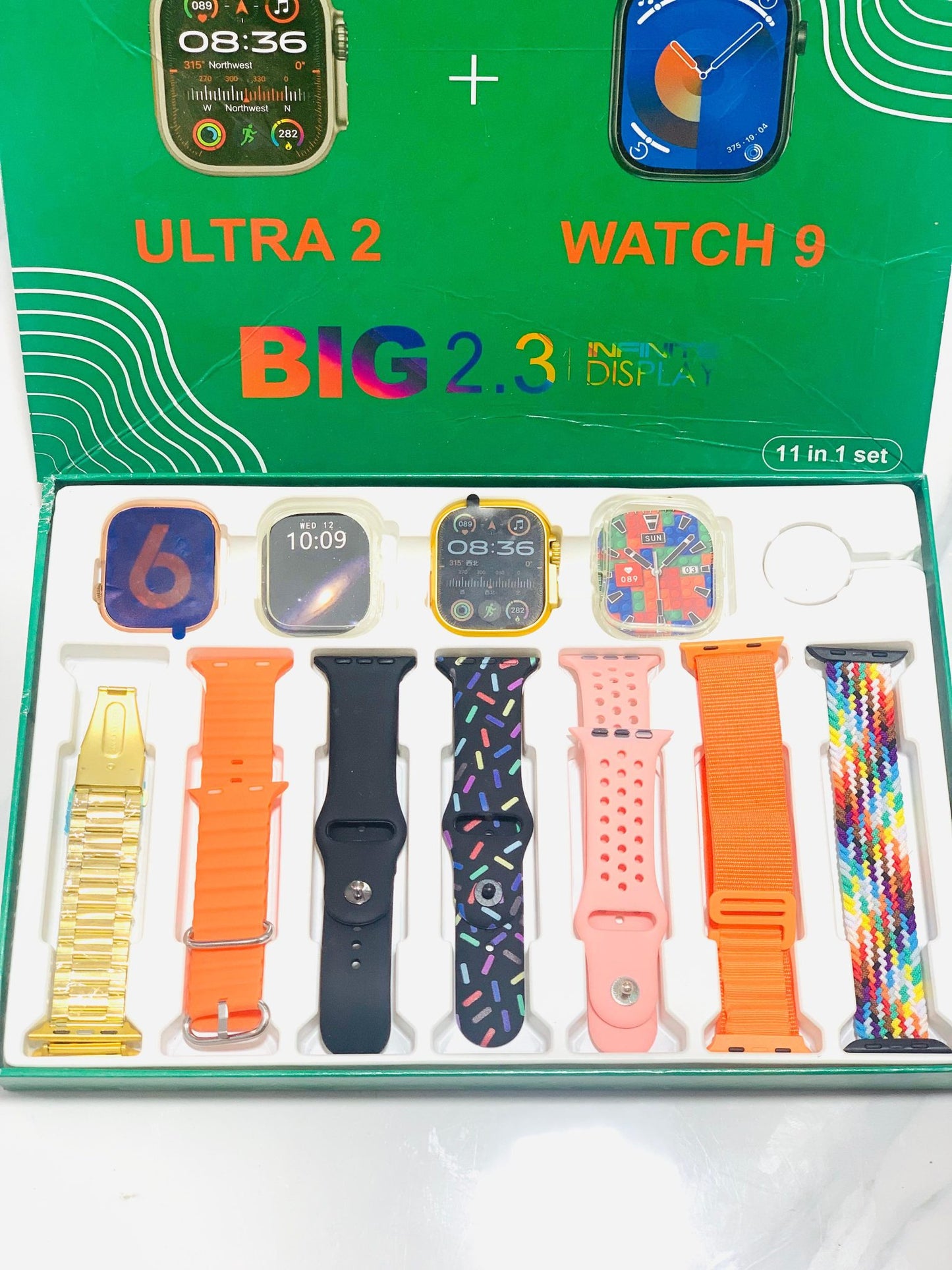 50 New Model Smart Watch Bundle – 7 Original Straps, 2 Premium Watches & 2 Protective Covers