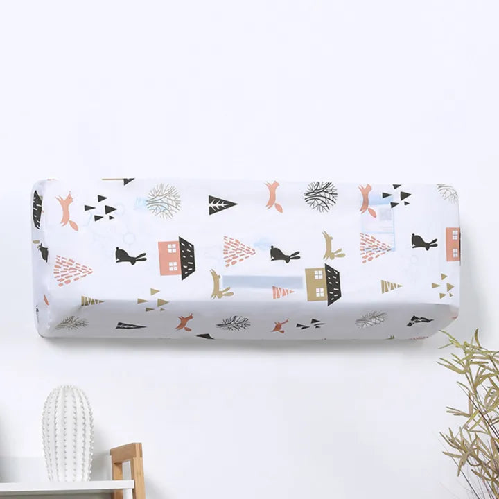 Ac Protective Dust Cover Cute Cartoon Printing Dust Cover for air condition (Random design & Color)1 ton