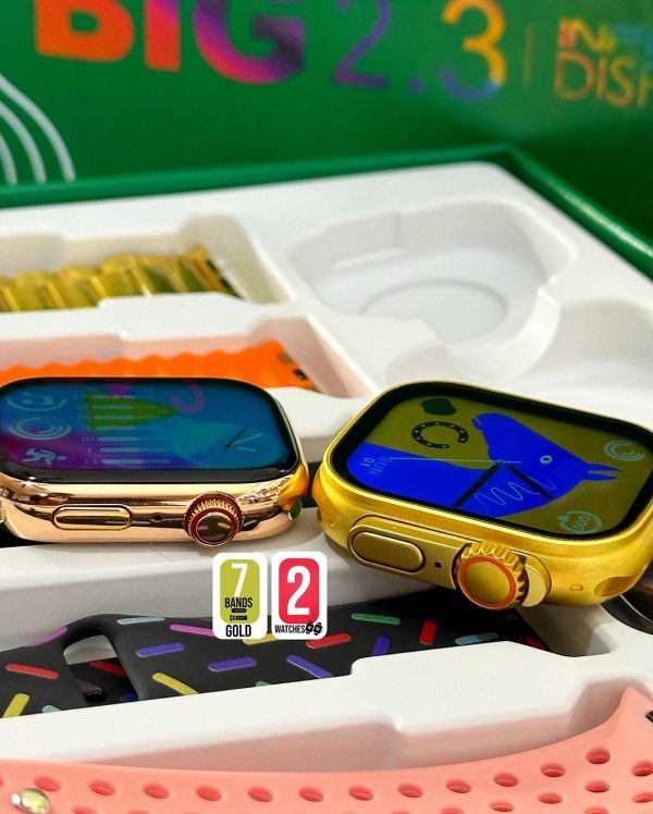 50 New Model Smart Watch Bundle – 7 Original Straps, 2 Premium Watches & 2 Protective Covers