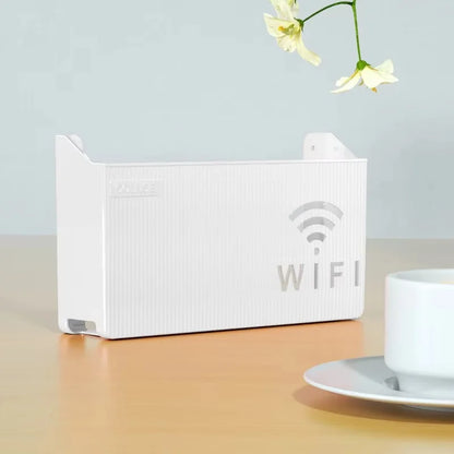 WiFi Router Shelf & Cable Organizer – Wall-Mount ABS Plastic Storage Box for Routers, Power Strips & Cables (Random Colors)